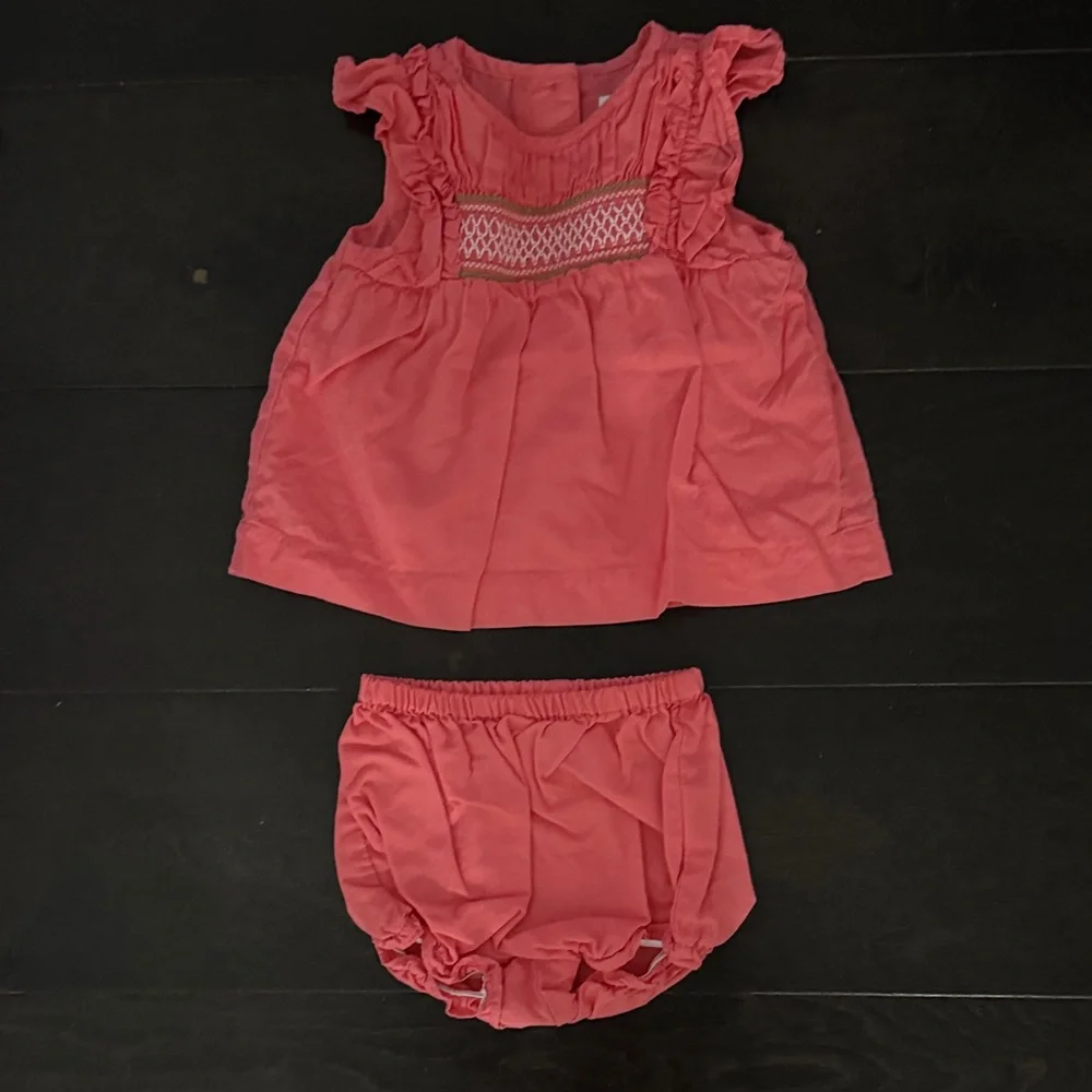Janie and Jack Pink Ruffled Diaper Cover Set